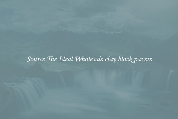Source The Ideal Wholesale clay block pavers