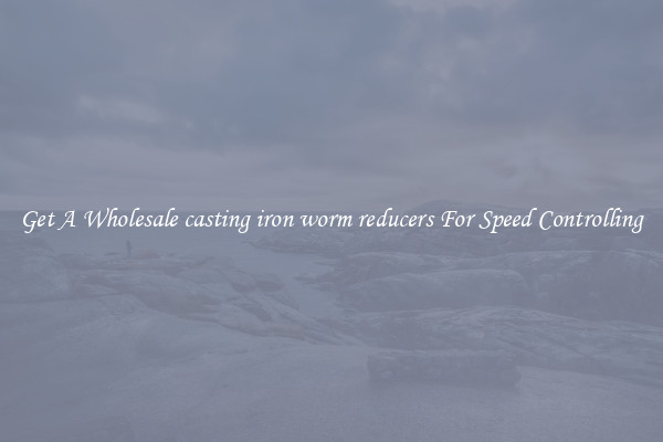 Get A Wholesale casting iron worm reducers For Speed Controlling