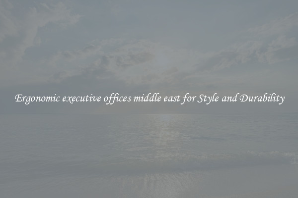 Ergonomic executive offices middle east for Style and Durability