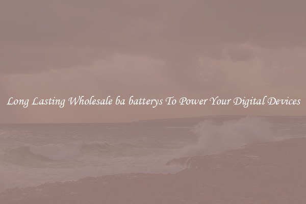Long Lasting Wholesale ba batterys To Power Your Digital Devices