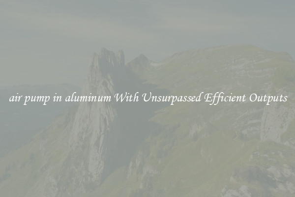 air pump in aluminum With Unsurpassed Efficient Outputs