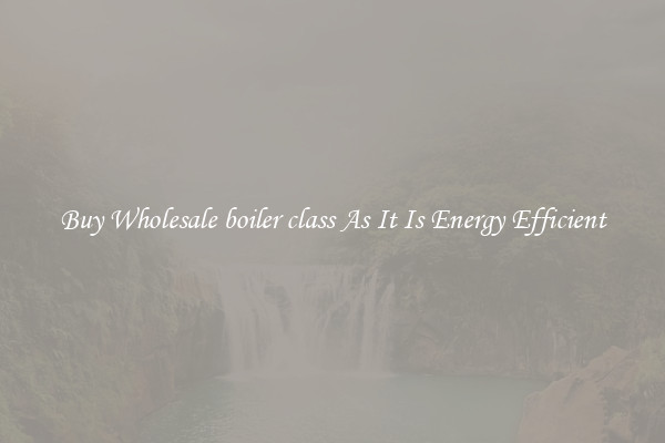 Buy Wholesale boiler class As It Is Energy Efficient