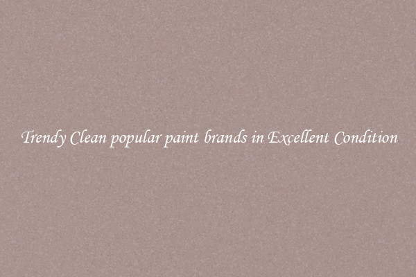 Trendy Clean popular paint brands in Excellent Condition