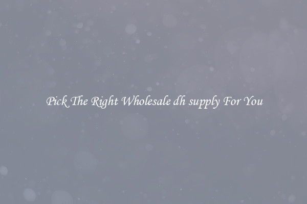 Pick The Right Wholesale dh supply For You