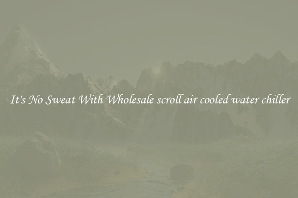 It's No Sweat With Wholesale scroll air cooled water chiller