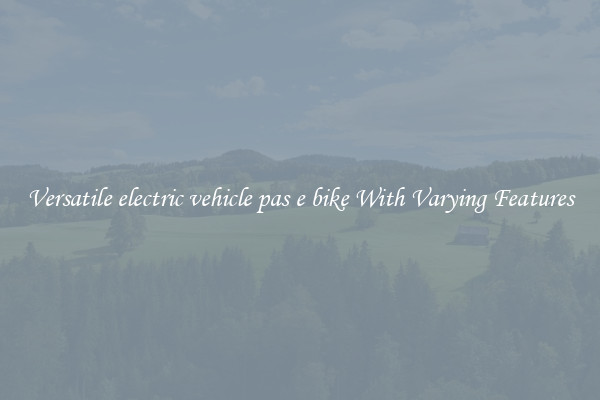 Versatile electric vehicle pas e bike With Varying Features