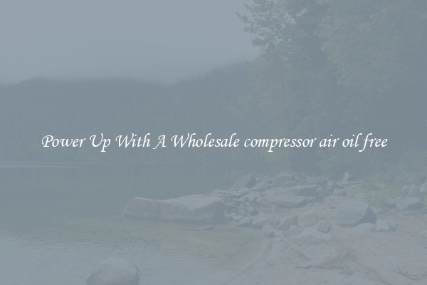 Power Up With A Wholesale compressor air oil free