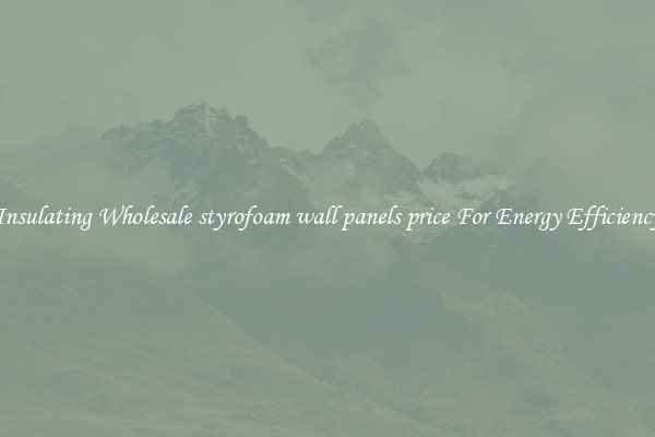 Insulating Wholesale styrofoam wall panels price For Energy Efficiency