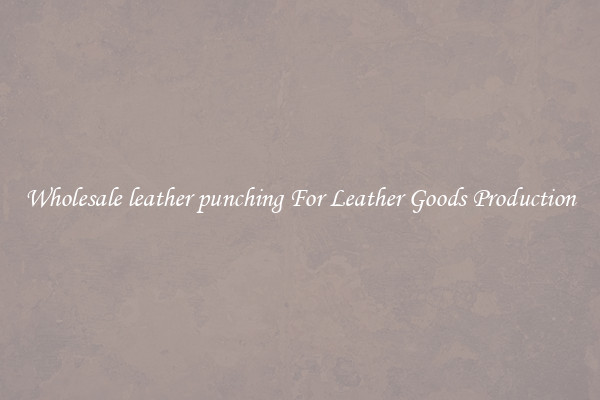 Wholesale leather punching For Leather Goods Production