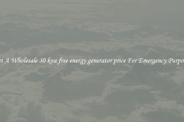 Get A Wholesale 30 kva free energy generator price For Emergency Purposes